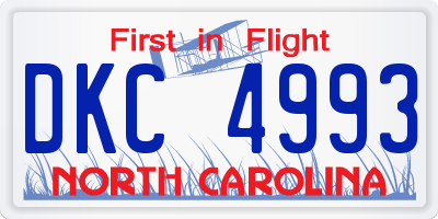 NC license plate DKC4993