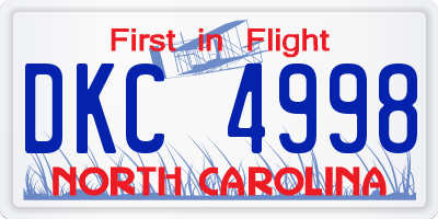 NC license plate DKC4998