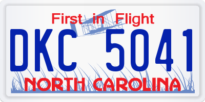 NC license plate DKC5041
