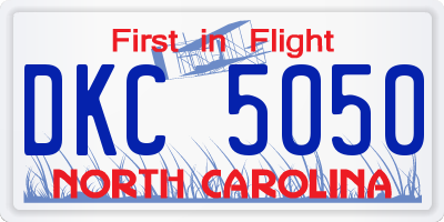 NC license plate DKC5050