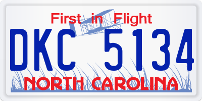 NC license plate DKC5134