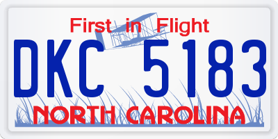 NC license plate DKC5183