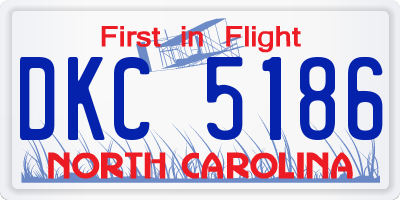 NC license plate DKC5186