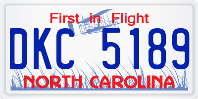 NC license plate DKC5189