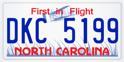 NC license plate DKC5199
