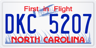 NC license plate DKC5207