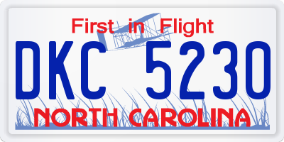 NC license plate DKC5230