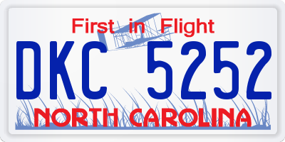 NC license plate DKC5252