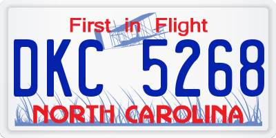 NC license plate DKC5268