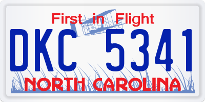 NC license plate DKC5341