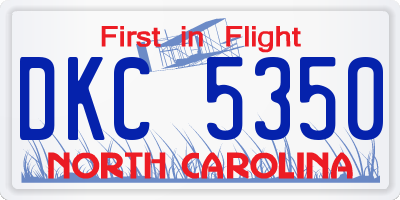 NC license plate DKC5350