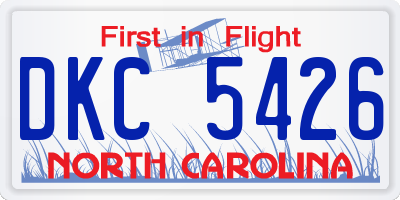 NC license plate DKC5426