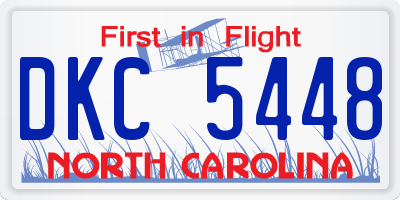 NC license plate DKC5448
