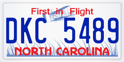 NC license plate DKC5489