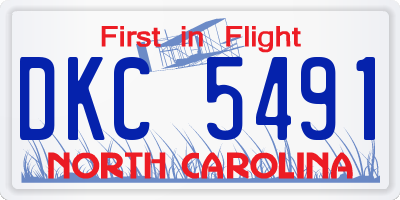 NC license plate DKC5491