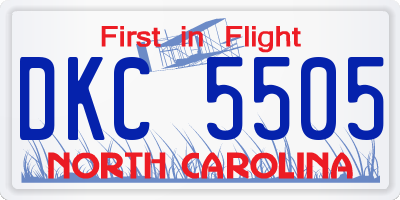 NC license plate DKC5505