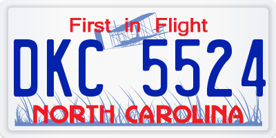 NC license plate DKC5524