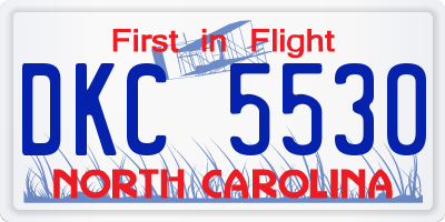 NC license plate DKC5530