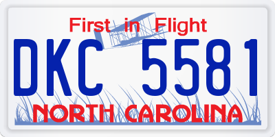 NC license plate DKC5581