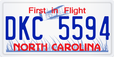 NC license plate DKC5594