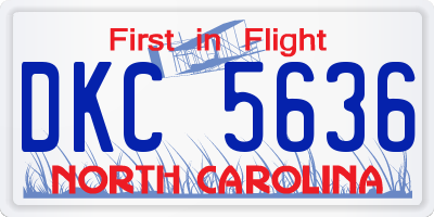 NC license plate DKC5636