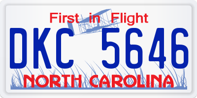 NC license plate DKC5646
