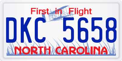 NC license plate DKC5658