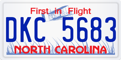 NC license plate DKC5683