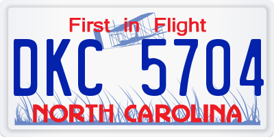 NC license plate DKC5704