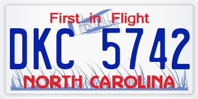 NC license plate DKC5742