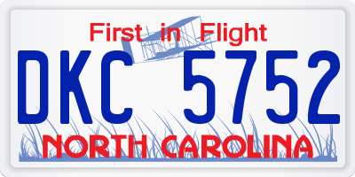 NC license plate DKC5752