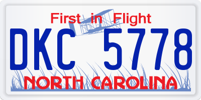 NC license plate DKC5778