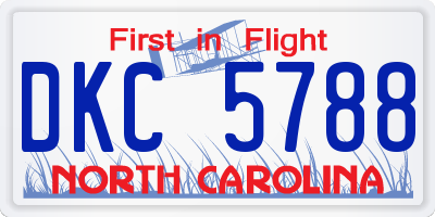 NC license plate DKC5788