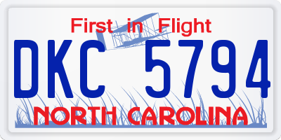 NC license plate DKC5794