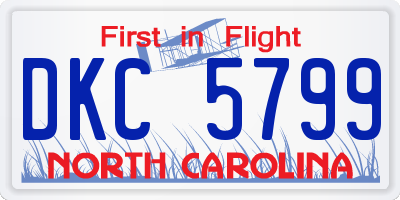 NC license plate DKC5799