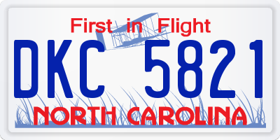 NC license plate DKC5821