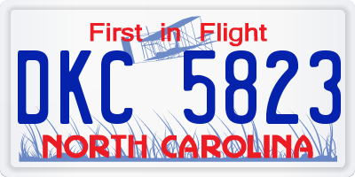 NC license plate DKC5823
