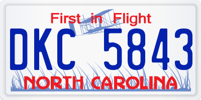 NC license plate DKC5843