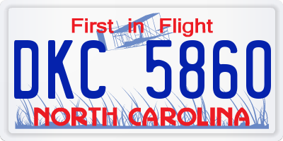 NC license plate DKC5860
