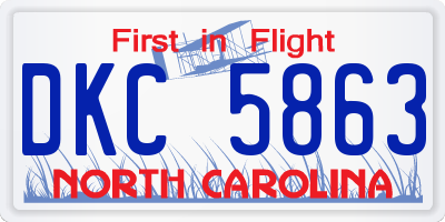 NC license plate DKC5863
