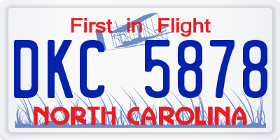 NC license plate DKC5878