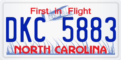 NC license plate DKC5883