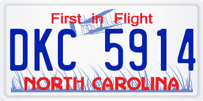 NC license plate DKC5914