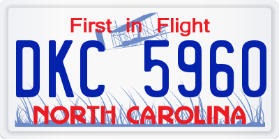 NC license plate DKC5960