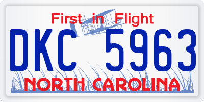 NC license plate DKC5963