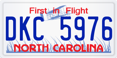 NC license plate DKC5976