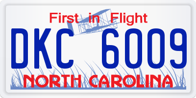 NC license plate DKC6009