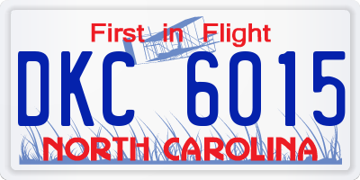 NC license plate DKC6015