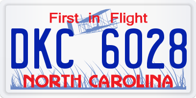 NC license plate DKC6028