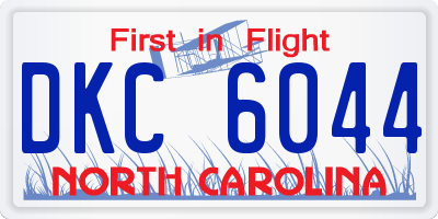 NC license plate DKC6044